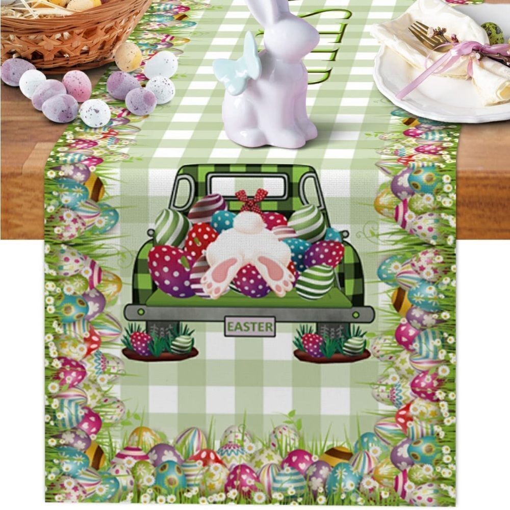 Easter Table Runner Vintage Farm Truck NWT
